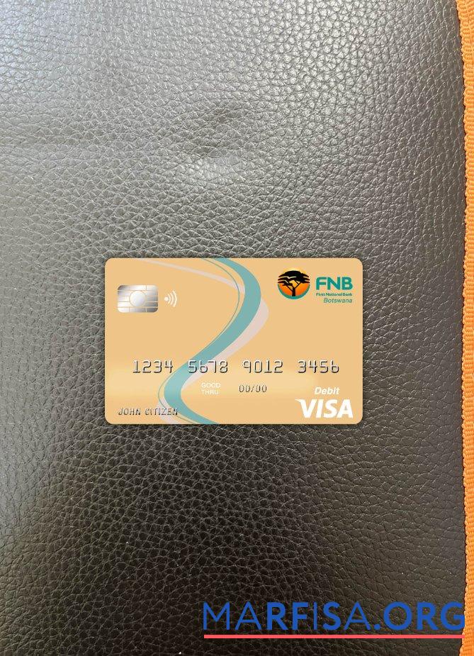 Printable Botswana First National bank visa card photolook front template